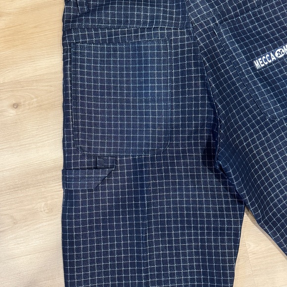Y2K Mecca Medina 36 Waist Wide Leg (10in)Carpenter Style Jeans Checkered Pattern - Picture 6 of 14